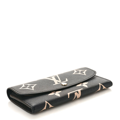 Louis Vuitton Empreinte Monogram Giant Emilie Wallet Black Beige 4 of 7