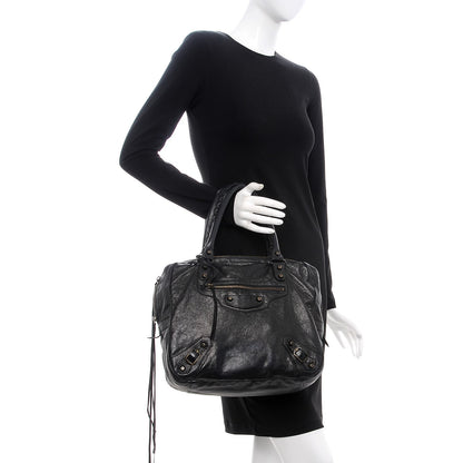 Balenciaga Agneau Classic Hardware Shoulder Bag Black 2 of 13