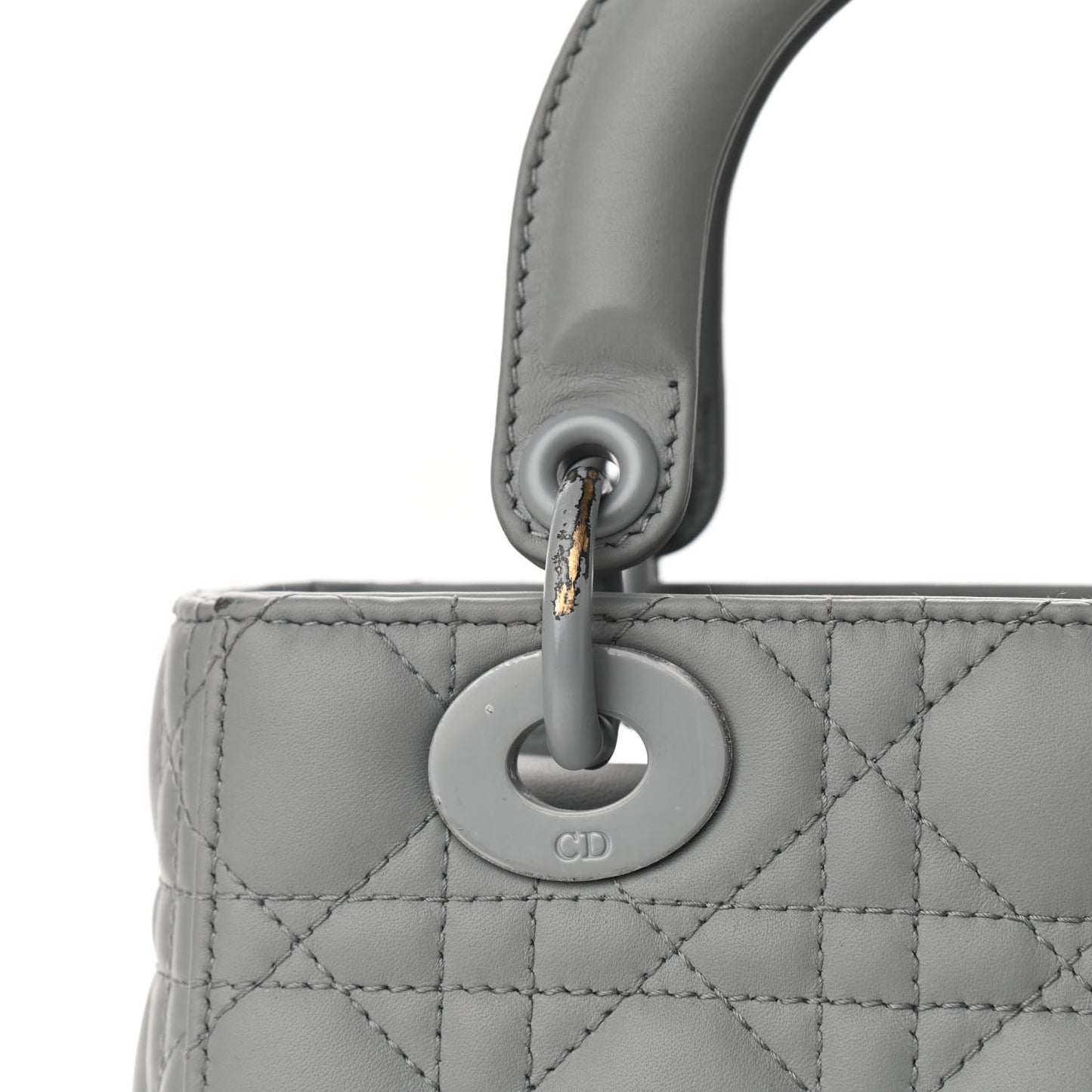 Ultra Matte Calfskin Cannage Medium Lady Dior Grey Stone