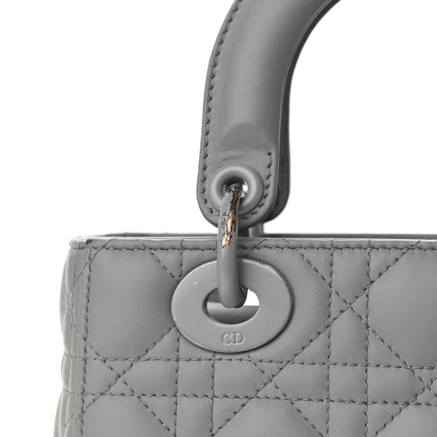 Christian Dior Ultra Matte Calfskin Cannage Medium Lady Dior Grey Stone 15 of 16