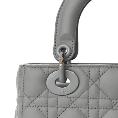 Christian Dior Ultra Matte Calfskin Cannage Medium Lady Dior Grey Stone 15 of 16