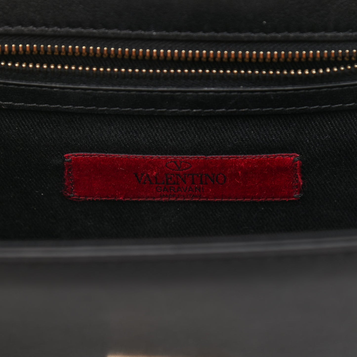 Vitello Small Glam Lock Rockstud Flap Black