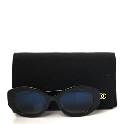 Chanel Acetate Nyon Oval CC Sunglasses 5528-A Black 7 of 7