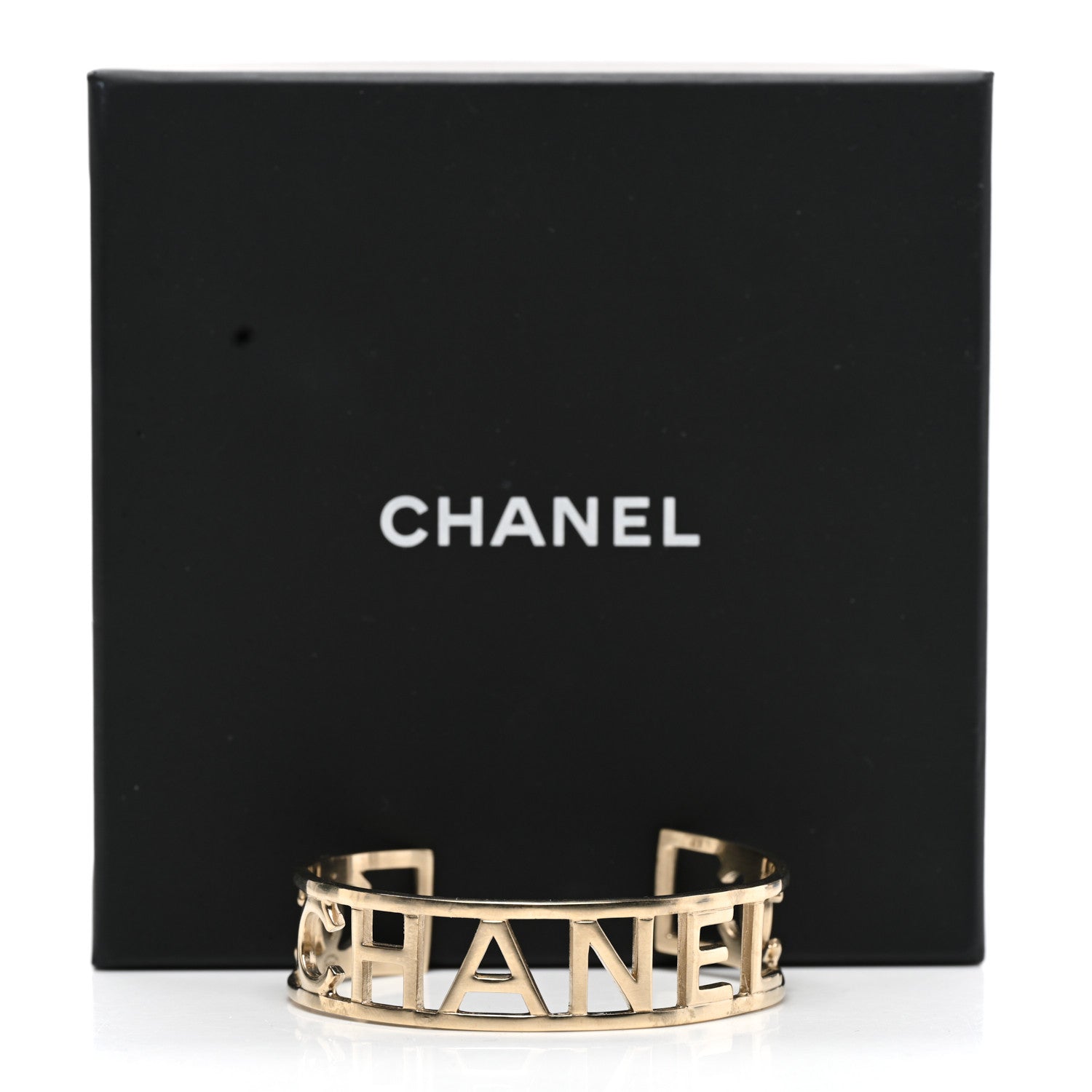 Chanel Metal Logo Cuff Gold 5 of 5