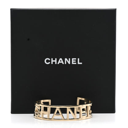 Chanel Metal Logo Cuff Gold 5 of 5