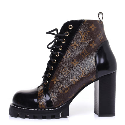 Louis Vuitton Patent Calfskin Monogram Star Trail Ankle Boots 41 Black 1 of 13