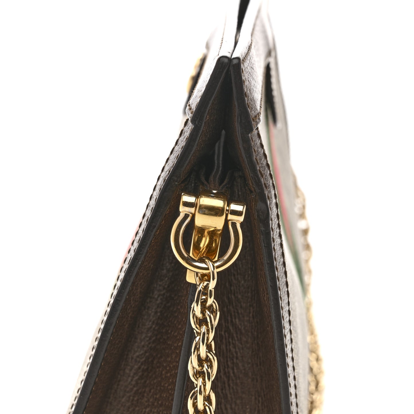 GG Supreme Monogram Web Medium Ophidia Chain Shoulder Bag Brown