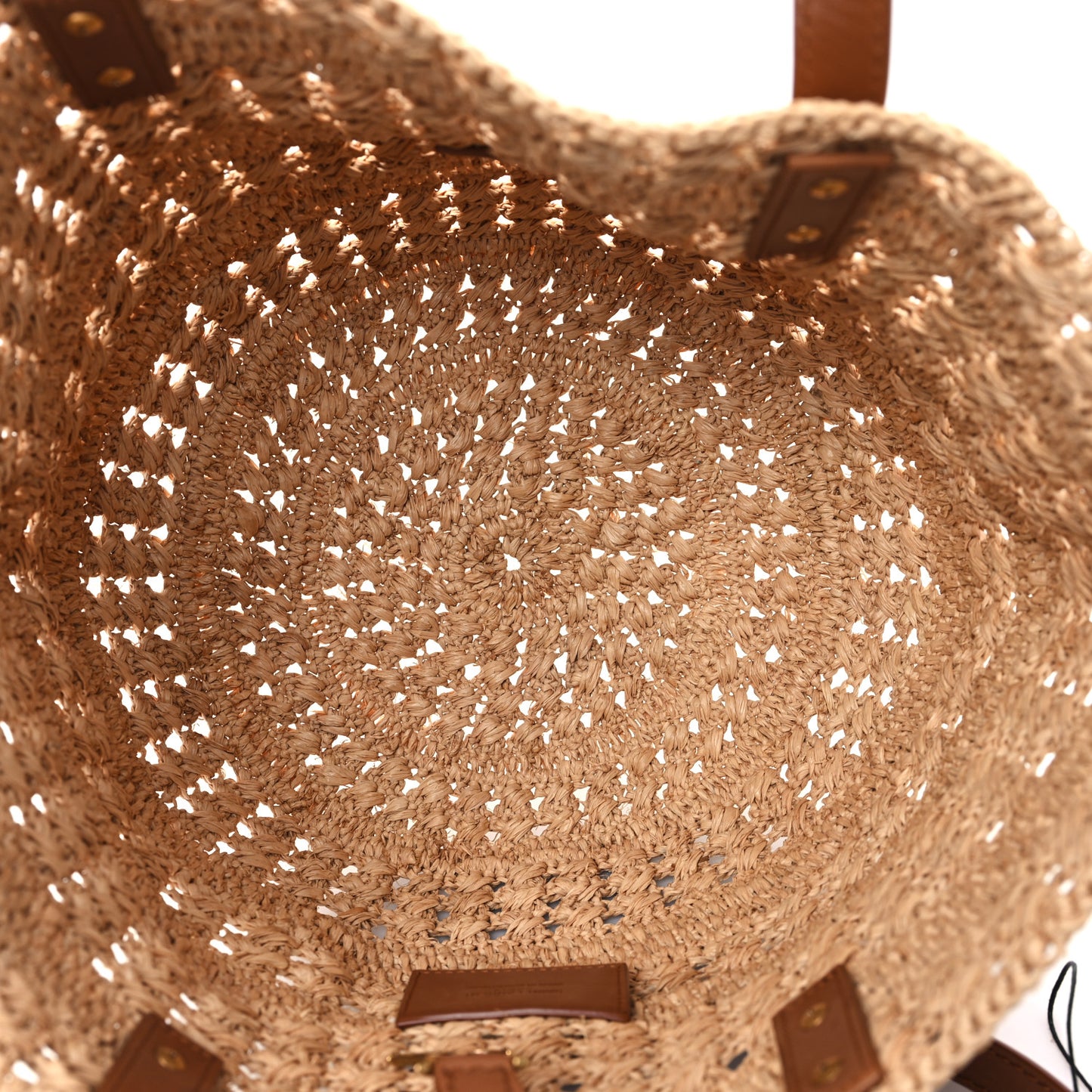 Raffia Calfskin Small Panier Tote Naturel