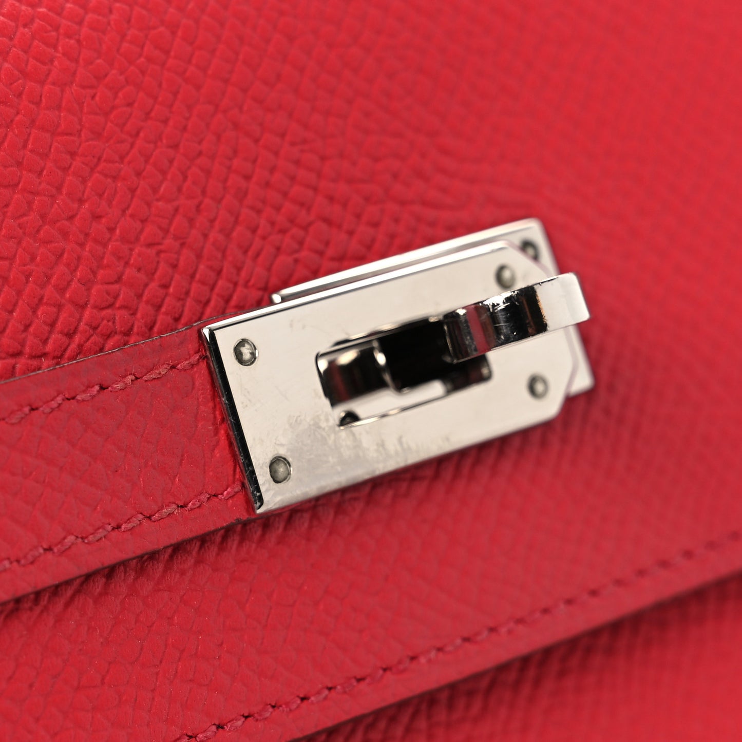 Epsom Kelly Longue Wallet Rouge Pivoine