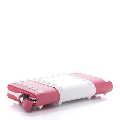 Valentino Garavani Vitello Colorblock Free Rockstud Zip Around Wallet Shadow Pink White 5 of 13