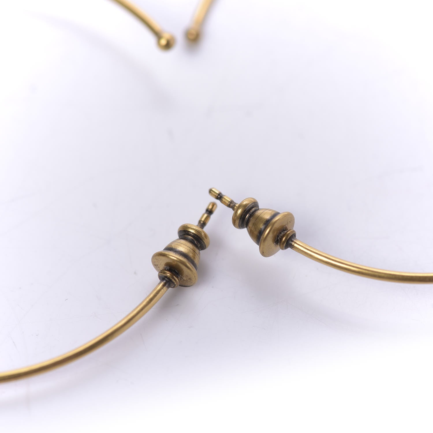 Christian Dior Metal J'Adior Hoop Earrings Aged Gold 5 of 6