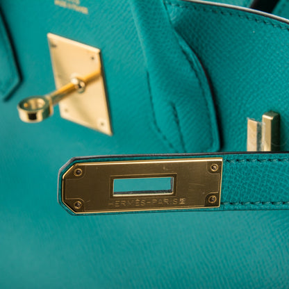 Hermes Epsom Birkin 30 Bleu Paon 12 of 24