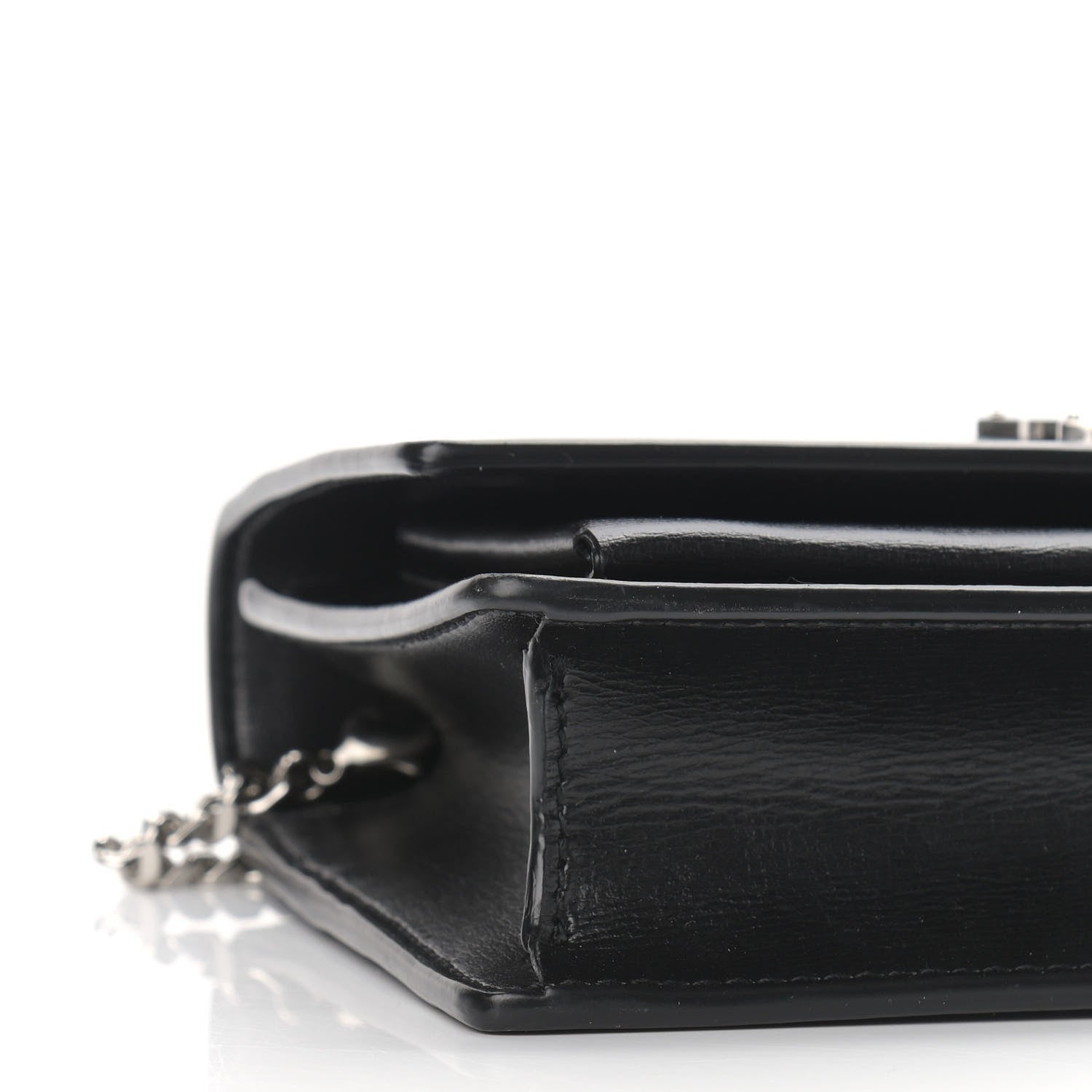 Saint Laurent Calfskin Monogram Sunset Chain Wallet Black 7 of 9