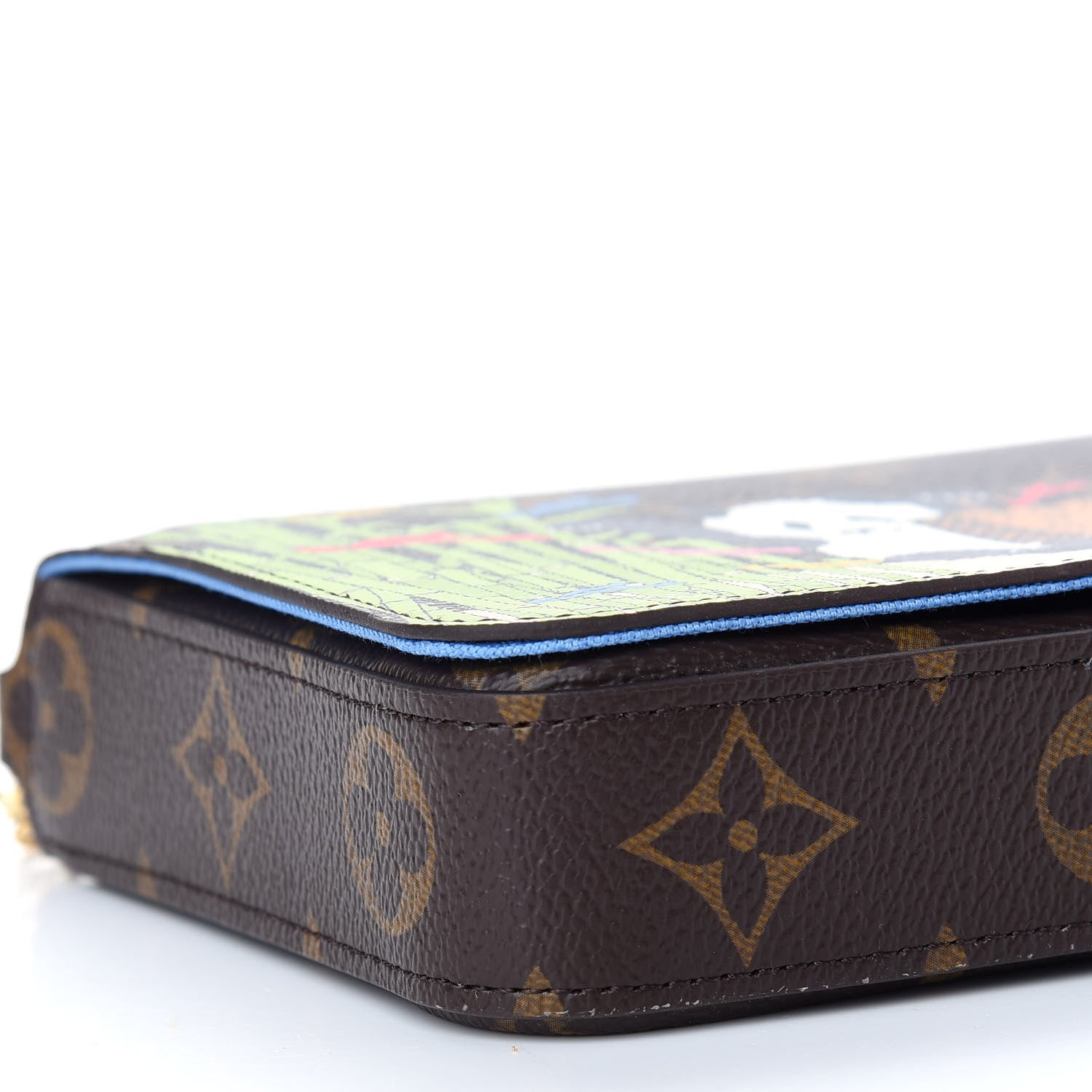 Louis Vuitton Monogram 2021 Christmas Animation China Wall Pochette Felicie Chain Wallet Myosotis Blue 8 of 9