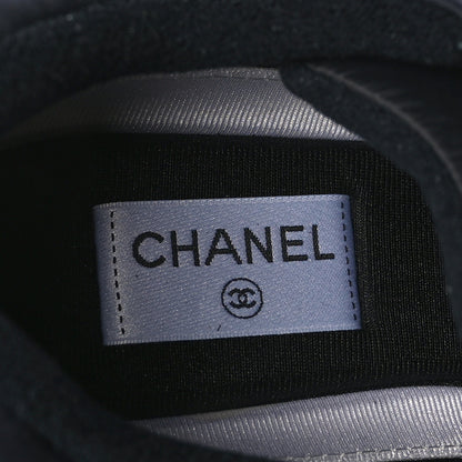 Chanel Mixed Fibers Calfskin Suede CC Sneakers 42 Black 7 of 7