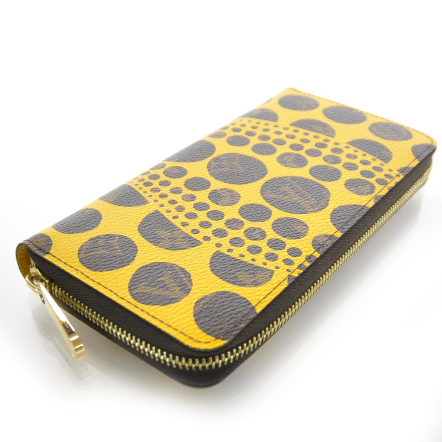 Louis Vuitton Monogram Kusama Pumpkin Dots Zippy Wallet Yellow 3 of 6