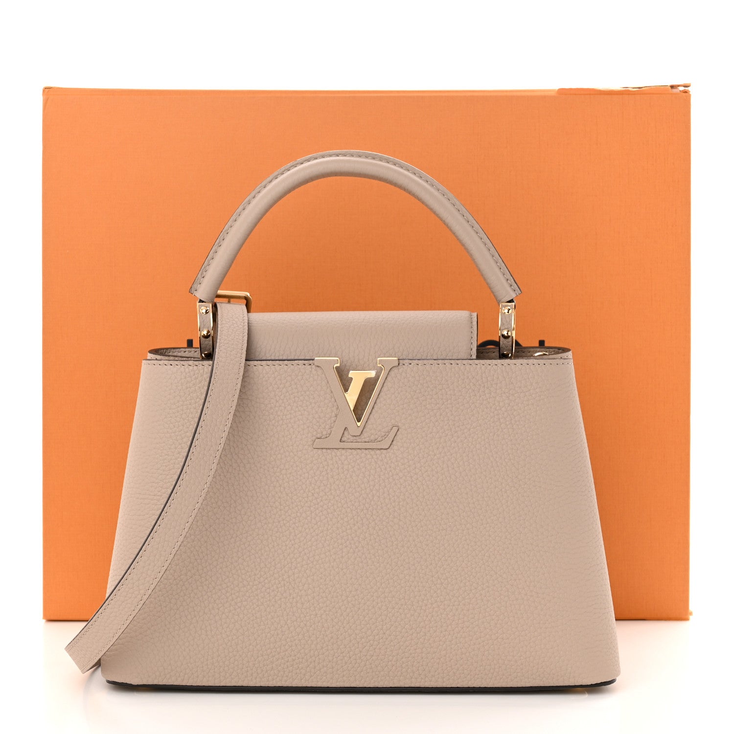 Louis Vuitton Taurillon Capucines MM Galet 11 of 11