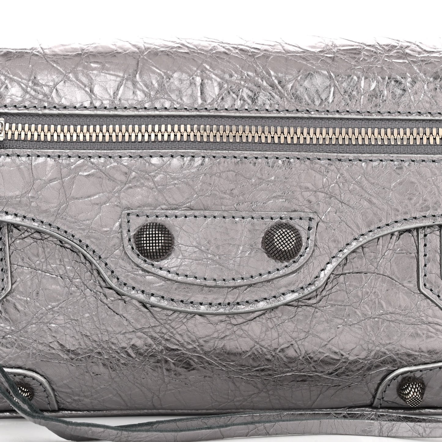 Metallic Agneau Arena Small Le Cagole Sling Bag Silver