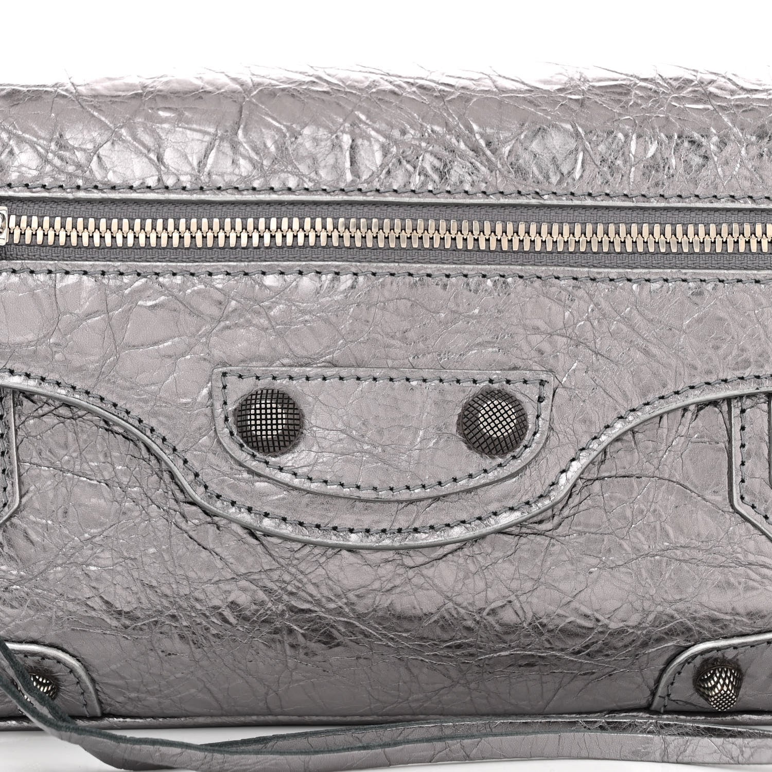 Balenciaga Metallic Agneau Arena Small Le Cagole Sling Bag Silver 8 of 10