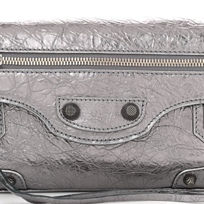 Balenciaga Metallic Agneau Arena Small Le Cagole Sling Bag Silver 8 of 10