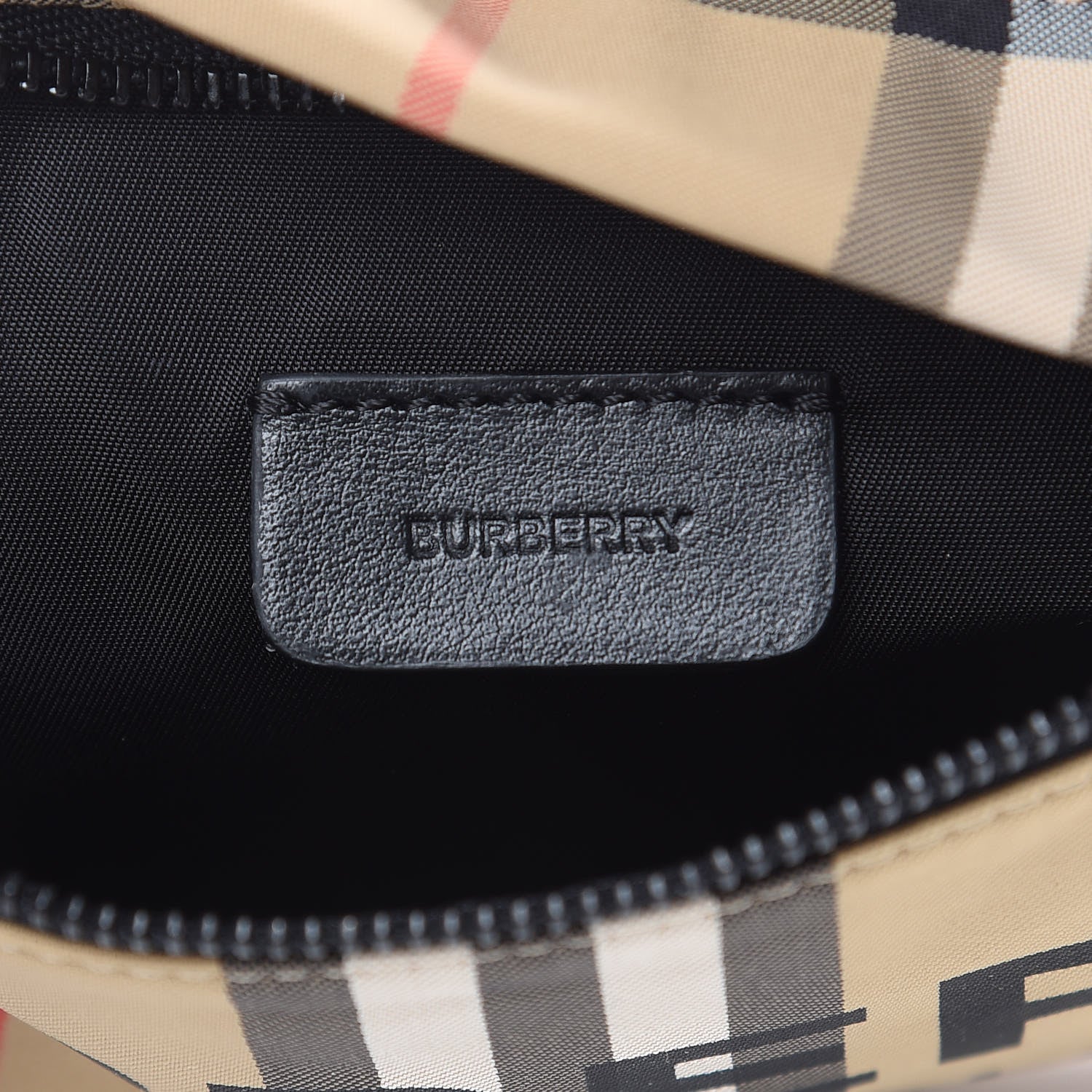 Burberry Nylon Vintage Check Print Logo Wristlet Archive Beige 6 of 8