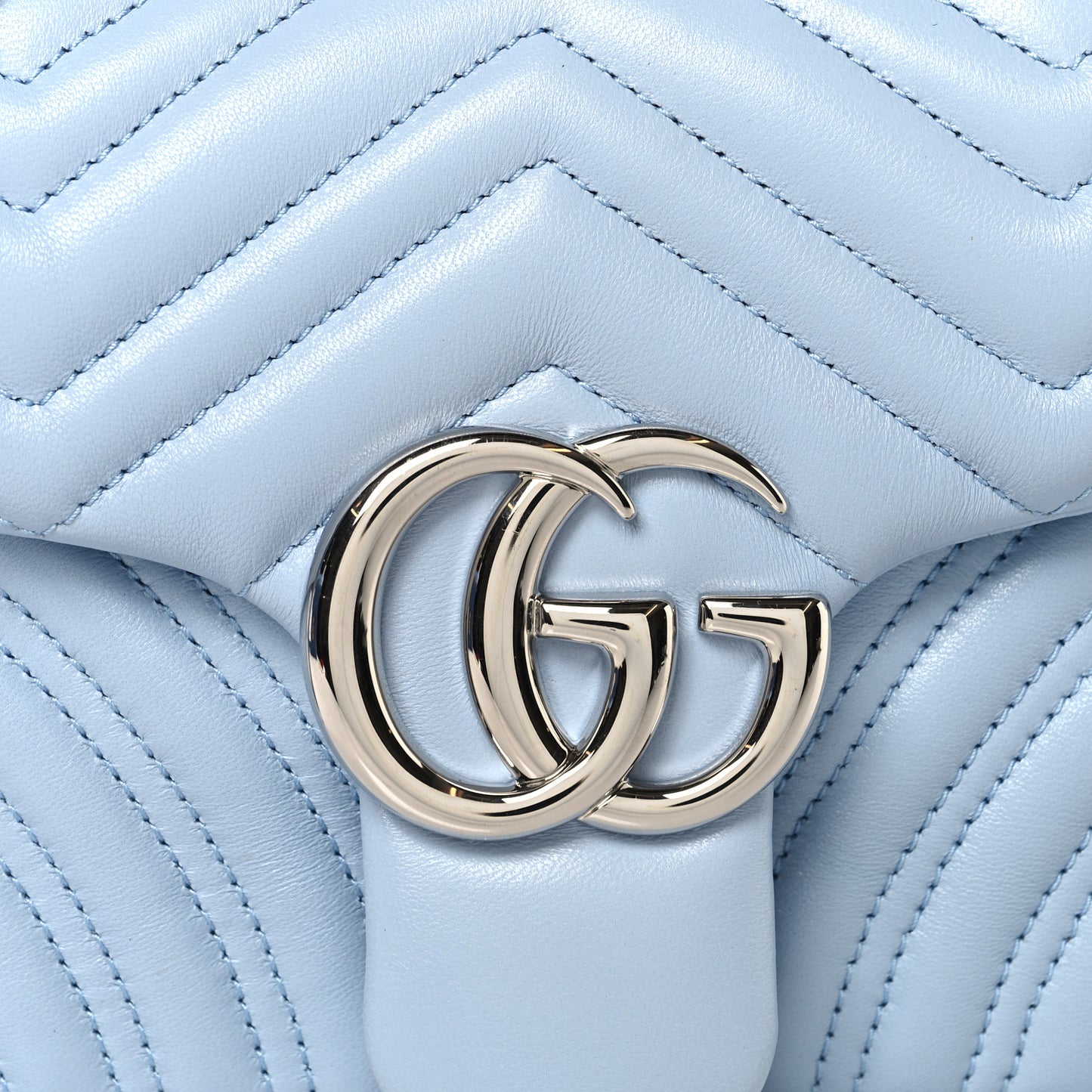 Lambskin Matelasse Medium GG Marmont Shoulder Bag Porcelain Light Blue