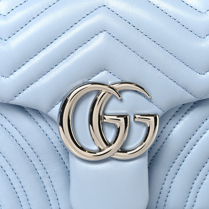 Gucci Lambskin Matelasse Medium GG Marmont Shoulder Bag Porcelain Light Blue 8 of 10
