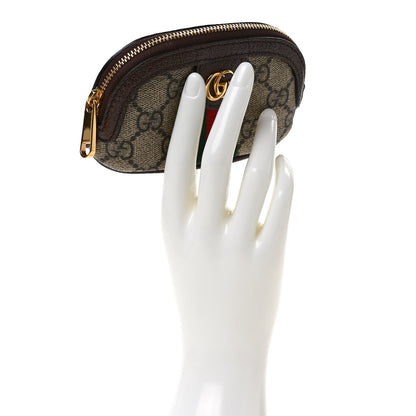 Gucci GG Supreme Monogram Web Ophidia Dome Key Pouch Beige New Acero 2 of 7
