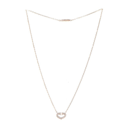 Cartier 18K Pink Gold Diamond Hearts and Symbols Pave Necklace 3 of 6