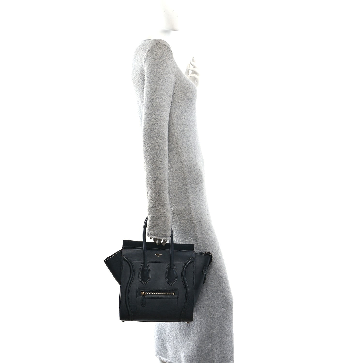 Celine Smooth Calfskin Micro Luggage Black 2 of 11