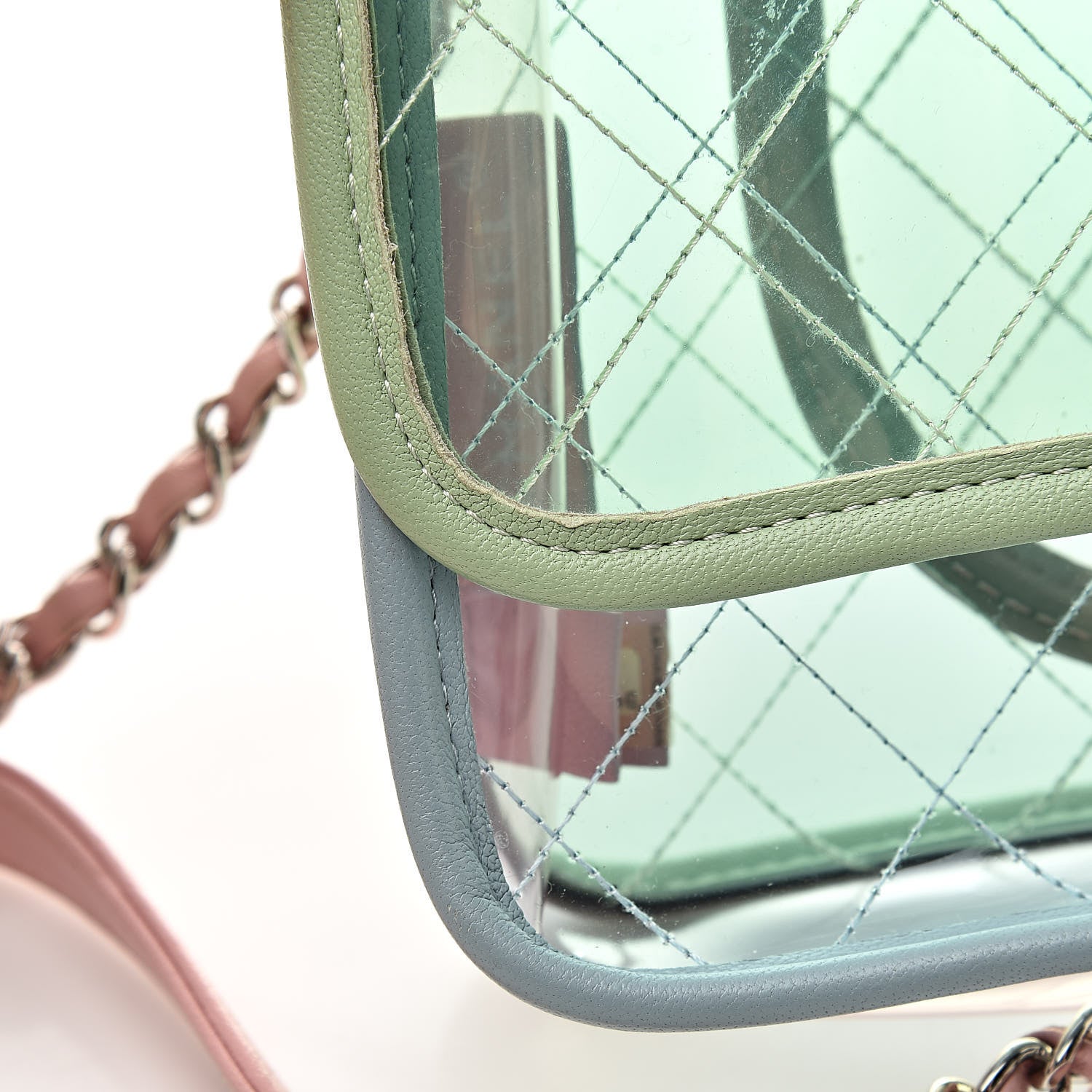 Chanel Lambskin PVC Quilted Medium Coco Splash Flap Blue Green 11 of 11