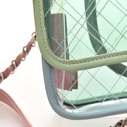 Chanel Lambskin PVC Quilted Medium Coco Splash Flap Blue Green 11 of 11