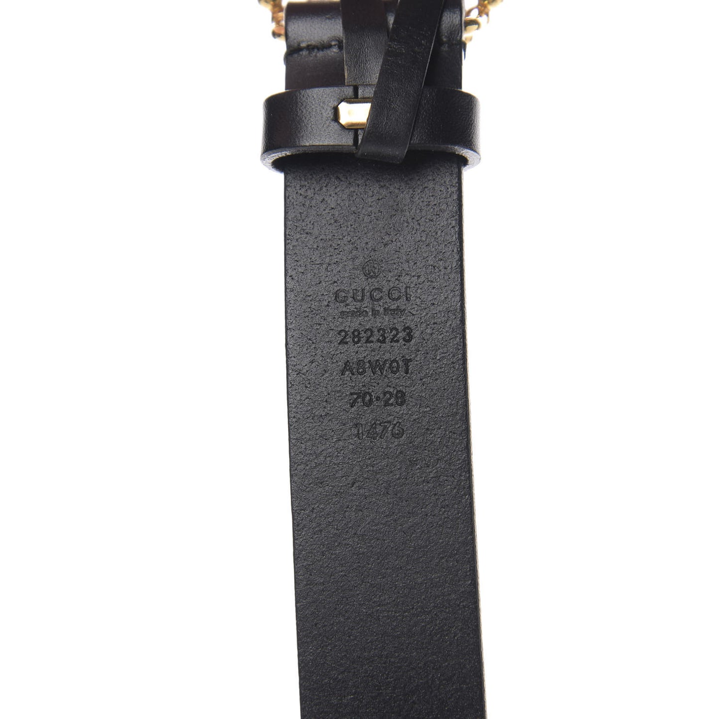 Margaux Calfskin Studded Interlocking G 30mm Belt 70 28 Black