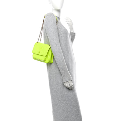 Saint Laurent Crinkled Calfskin Matelasse Monogram Baby Niki Chain Satchel Flou Yellow 2 of 12