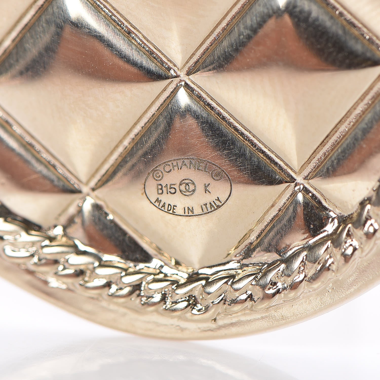 Chanel Quilted CC Medallion Brooch Gold 4 of 4