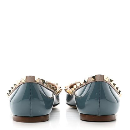 Valentino Garavani Patent Calfskin Rockstud Ballerina Flats 36.5 Amadeus Poudre 5 of 9