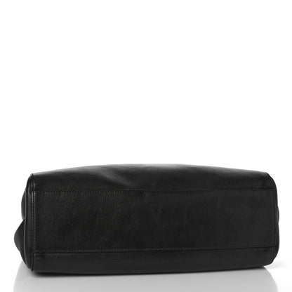 Gucci Nappa Bamboo Medium Nymphaea Top Handle Bag Black 4 of 13