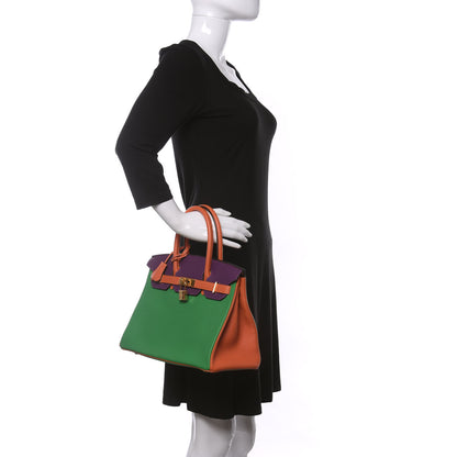 Hermes Togo Horseshoe Birkin 30 Anemone Bambou Orange 2 of 11