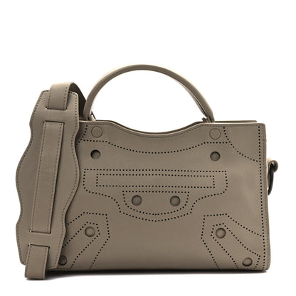 Balenciaga Veau Soyeux Perforated Blackout Hardware Nano City Gris Cendre 1 of 9