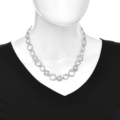 David Yurman Sterling Silver Diamond Infinity Link Necklace 2 of 4