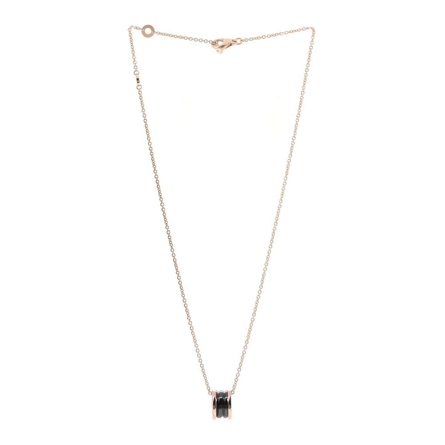 18K Rose Gold Black Ceramic B.Zero1 Pendant Necklace