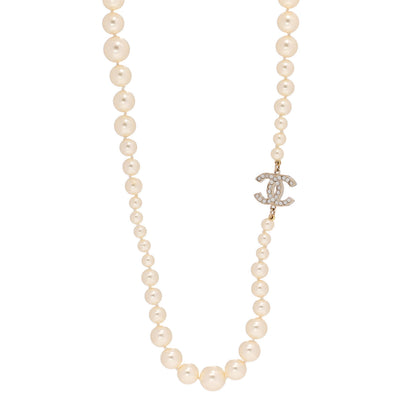 Chanel Graduated Pearl CC Long Necklace Gold 1 of 5
