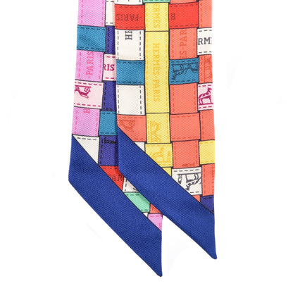 Hermes Silk Bolduc Au Carre Twilly Corail Jaune Multicolor 2 of 4