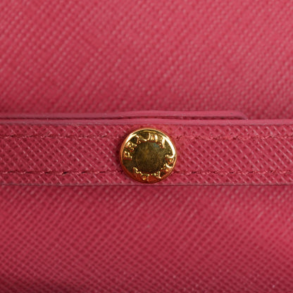 Prada Saffiano Metal Large Chain Wallet Peonia 12 of 12