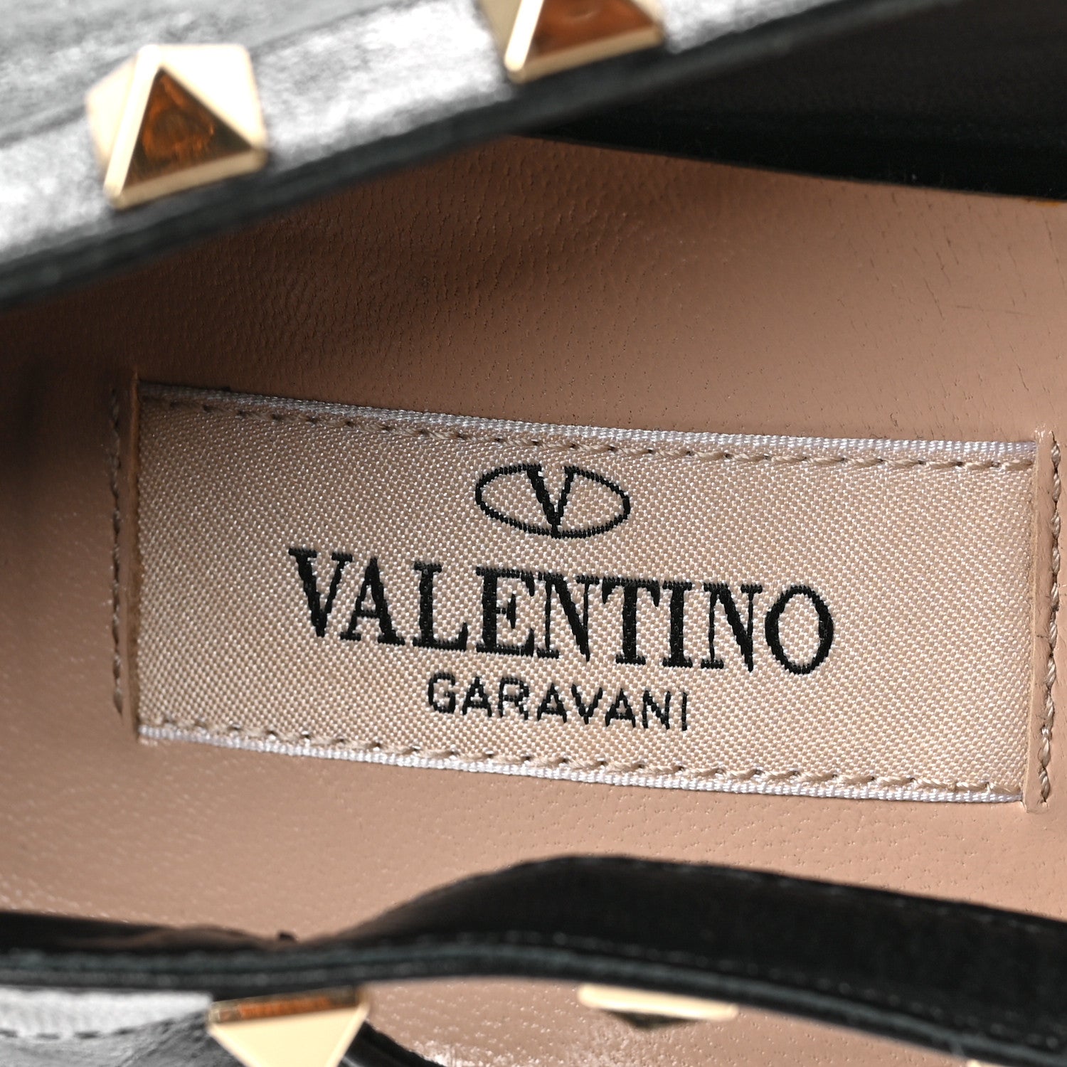 Valentino Garavani Nappa Rockstud Cross Strap d'Orsay 105mm Pumps 37.5 Black Poudre 7 of 8