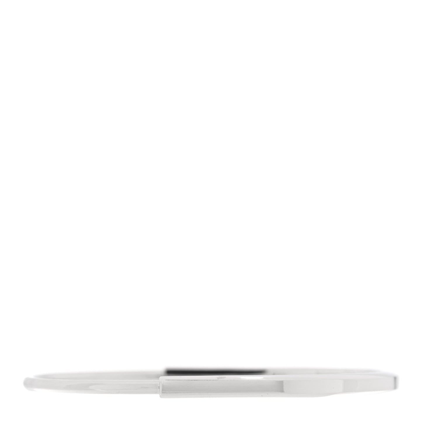 18K White Gold Lock Narrow Bangle Bracelet
