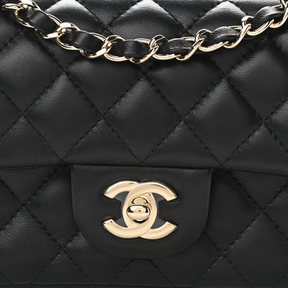 Chanel Lambskin Quilted Mini Rectangular Flap Black 9 of 12