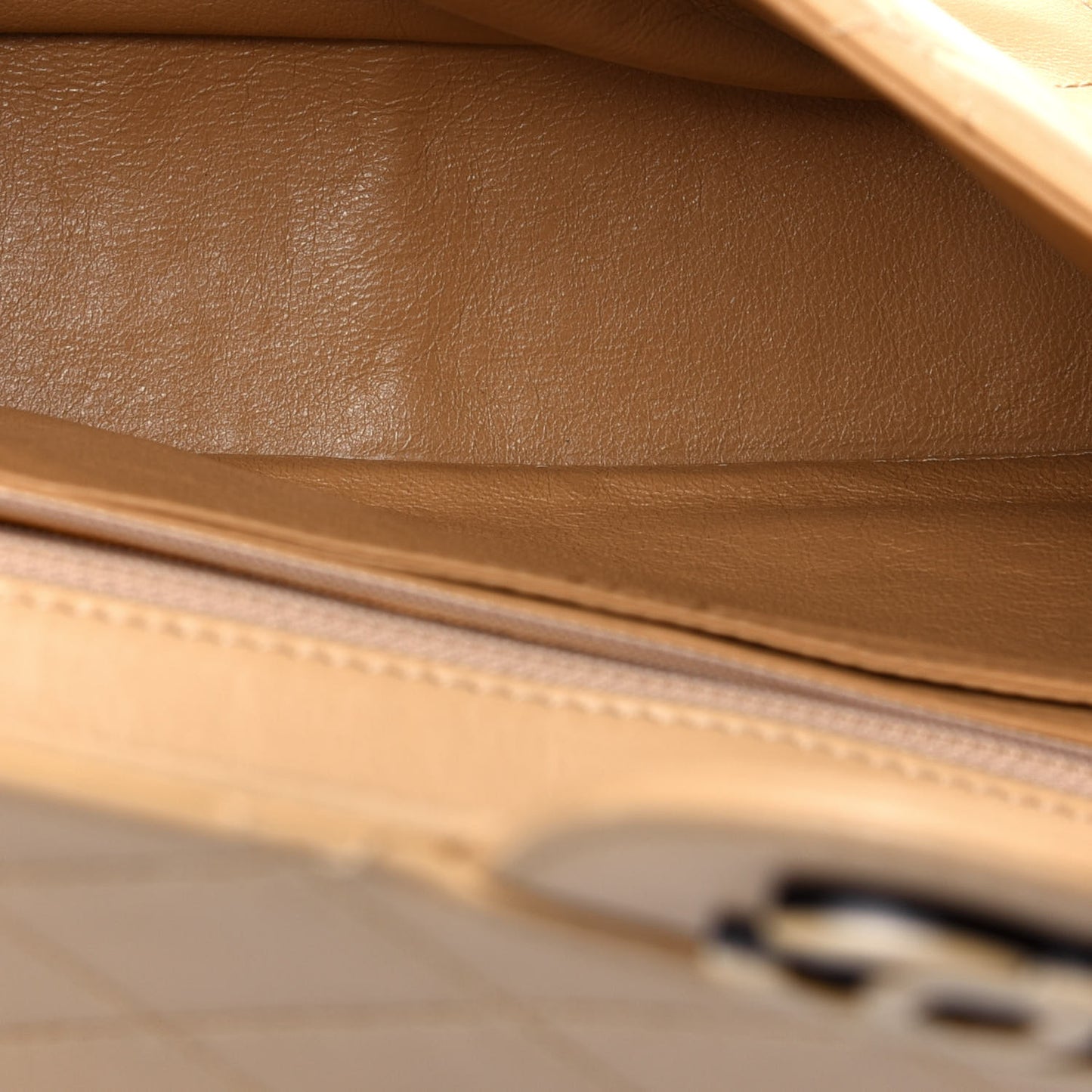 Lambskin Bekko Resin Jumbo Single Flap Beige