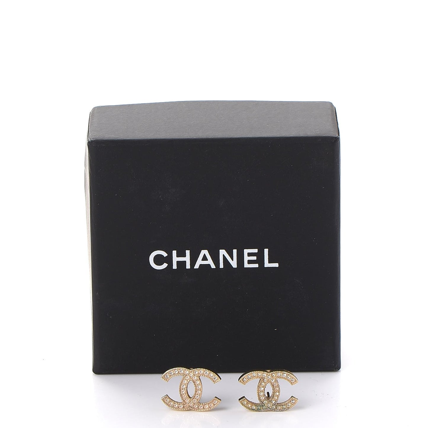 Crystal CC Earrings Gold