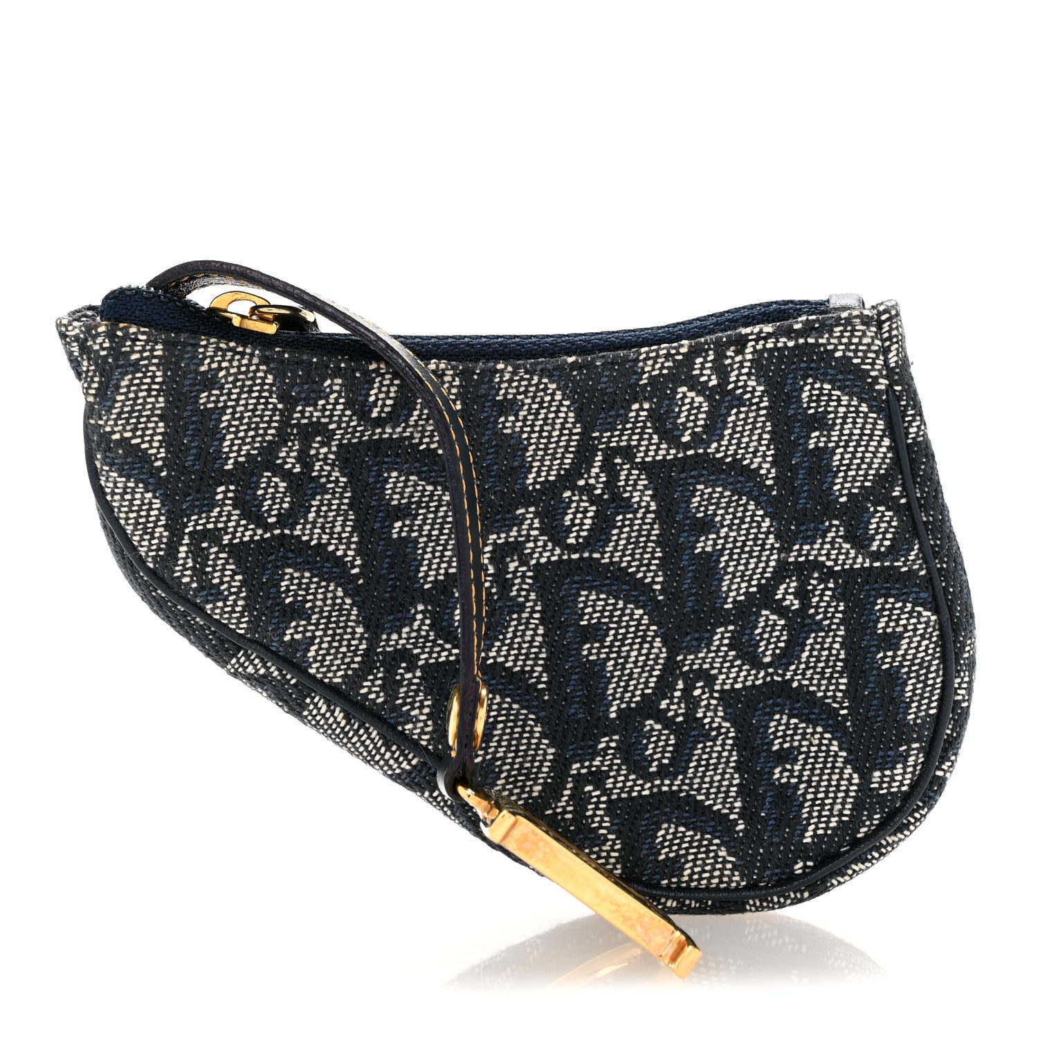 Christian Dior Monogram Saddle Coin Purse Navy 1 of 9